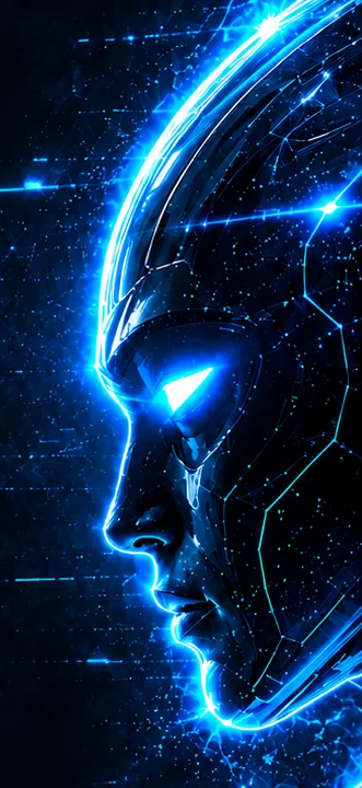 AI robot face profile